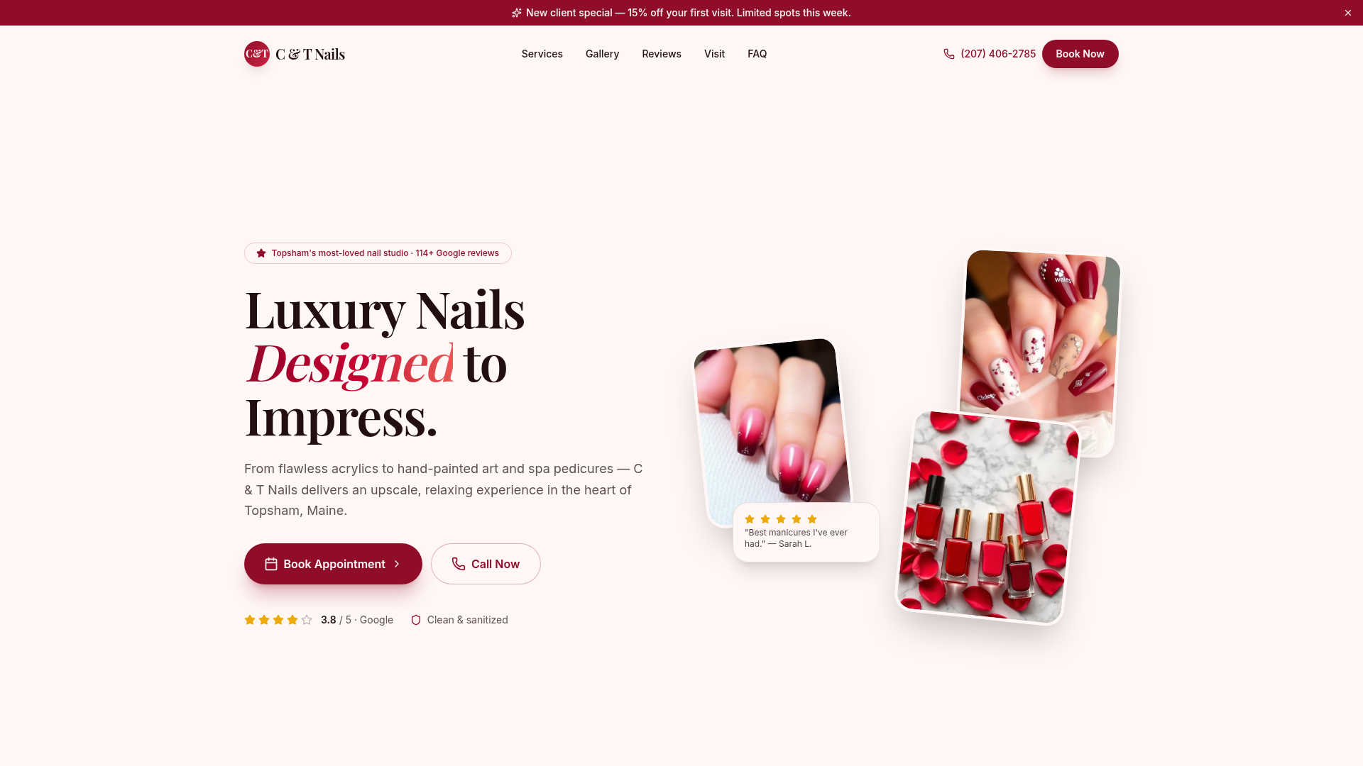 C & T Nails website design